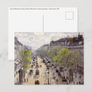 Pissarro - Boulevard Montmartre, lente Briefkaart