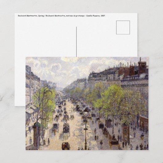 Pissarro - Boulevard Montmartre, lente Briefkaart (Voorkant / Achterkant)
