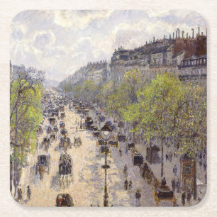 Pissarro - Boulevard Montmartre, lente Kartonnen Onderzetters