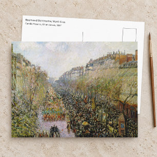 Pissarro - Boulevard Montmartre, Mardi Gras Briefkaart