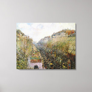 Pissarro - Boulevard Montmartre , Mardi Gras Canvas Afdruk