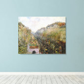 Pissarro - Boulevard Montmartre , Mardi Gras Canvas Afdruk (Insitu (Houten vloer))