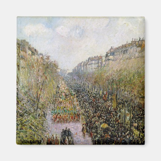 Pissarro - Boulevard Montmartre , Mardi Gras Magneet (Voorkant)