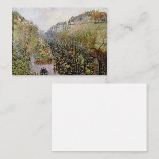 Pissarro - Boulevard Montmartre , Mardi Gras Notitiekaartje (Voorkant / Achterkant)