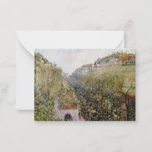 Pissarro - Boulevard Montmartre , Mardi Gras Notitiekaartje