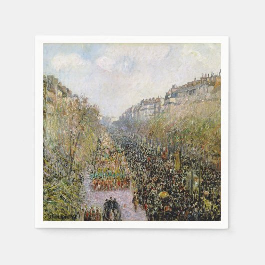 Pissarro - Boulevard Montmartre , Mardi Gras Servet (Voorkant)
