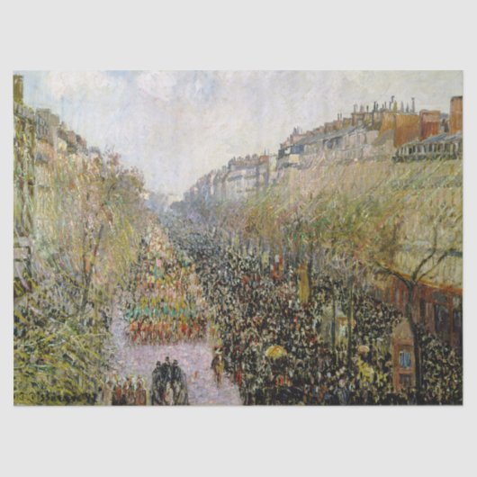 Pissarro - Boulevard Montmartre , Mardi Gras Tissuepapier (Voorkant)
