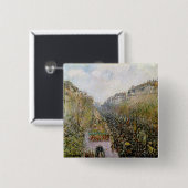 Pissarro - Boulevard Montmartre , Mardi Gras Vierkante Button 5,1 Cm (Voorkant /achterkant)