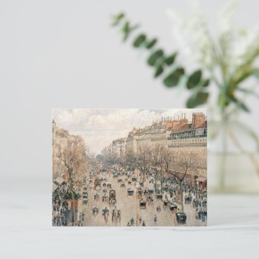 Pissarro - Boulevard Montmartre, Middagzon Briefkaart (Staand voorkant)