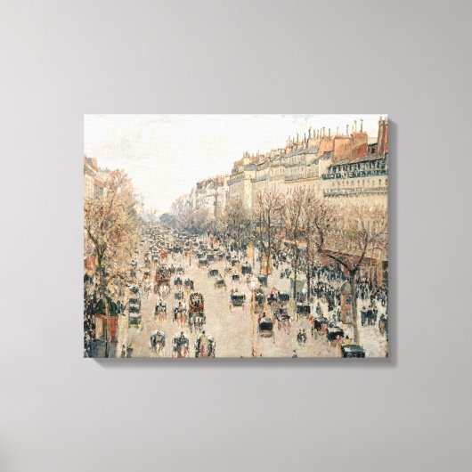 Pissarro - Boulevard Montmartre, Middagzon Canvas Afdruk (Voorkant)