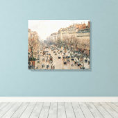 Pissarro - Boulevard Montmartre, Middagzon Canvas Afdruk (Insitu (Houten vloer))