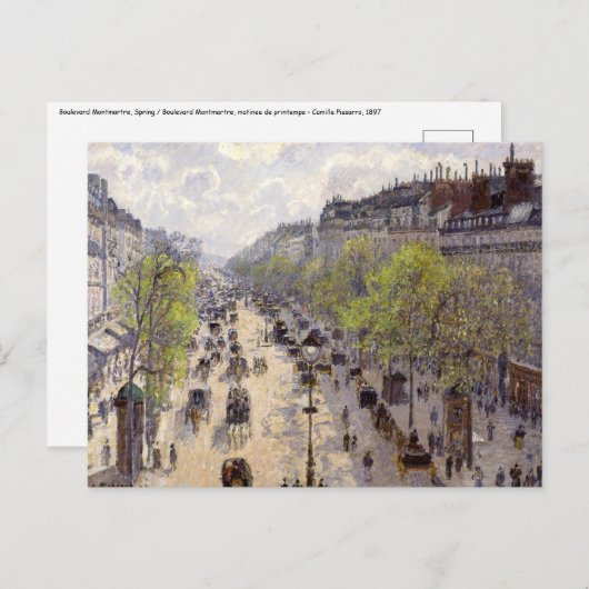 Pissarro - Boulevard Montmartre - Spring Briefkaart (Voorkant / Achterkant)