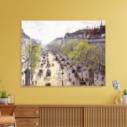 Pissarro - Boulevard Montmartre - Spring Canvas Afdruk (Insitu (Woonkamer))