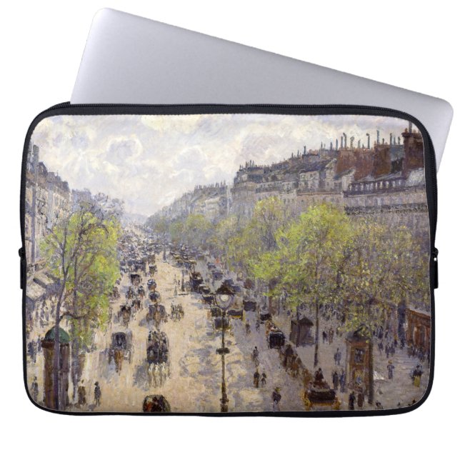 Pissarro - Boulevard Montmartre - Spring Laptop Sleeve (Voorkant)