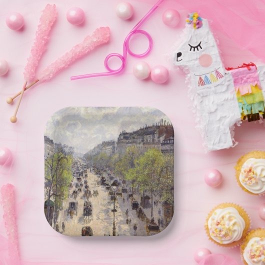 Pissarro - Boulevard Montmartre - Spring Papieren Bordje (Feest)