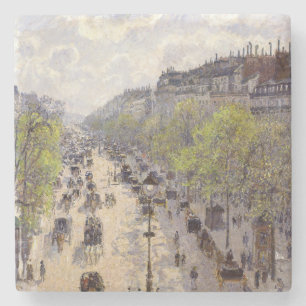 Pissarro - Boulevard Montmartre - Spring Stenen Onderzetter