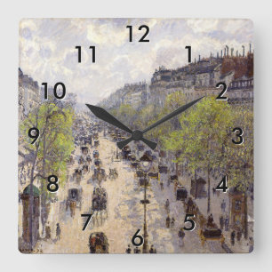 Pissarro - Boulevard Montmartre - Spring Vierkante Klok