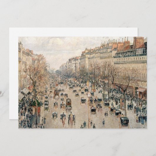 Pissarro - Boulevard Montmartre, vanmiddag Sun Bedankkaart (Voorkant / Achterkant)