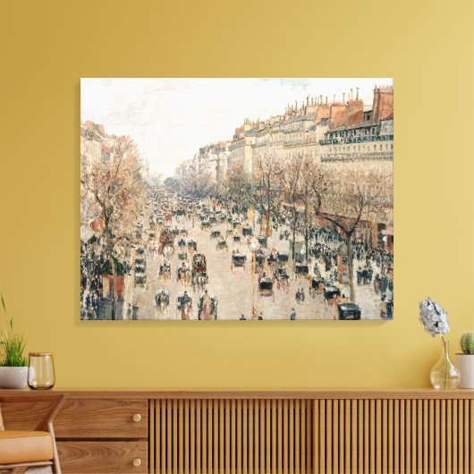 Pissarro - Boulevard Montmartre, vanmiddag Sun Canvas Afdruk (Insitu (Woonkamer))