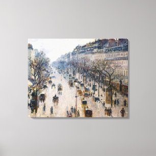 Pissarro - Boulevard Montmartre, Winter Morning Po Canvas Afdruk