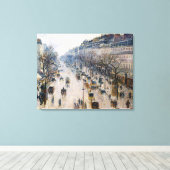 Pissarro - Boulevard Montmartre, Winter Morning Po Canvas Afdruk (Insitu (Houten vloer))