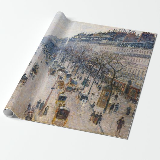 Pissarro - Boulevard Montmartre, Winterochtend Cadeaupapier (Uitgerold)