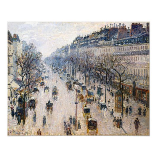 Pissarro - Boulevard Montmartre, Winterochtend Foto Afdruk (Voorkant)