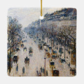 Pissarro - Boulevard Montmartre, Winterochtend Keramisch Ornament (Achterkant)