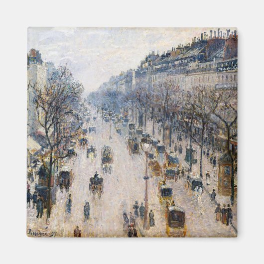 Pissarro - Boulevard Montmartre, Winterochtend Magneet (Voorkant)