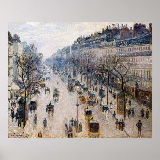 Pissarro - Boulevard Montmartre, Winterochtend Poster (Voorkant)