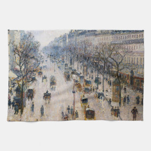 Pissarro - Boulevard Montmartre, Winterochtend Theedoek