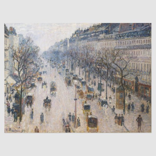 Pissarro - Boulevard Montmartre, Winterochtend Tissuepapier (Voorkant)