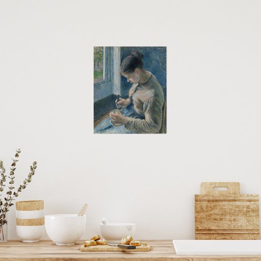 Pissarro - Breakfast Young Peasant Woman Coffee Poster (Keuken)
