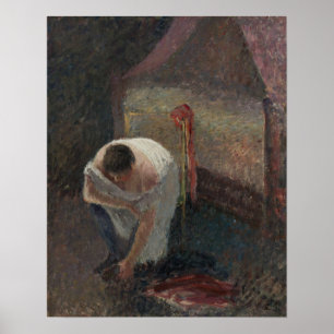 Pissarro - Chemische vrouw nabij de bed 1896 Poster
