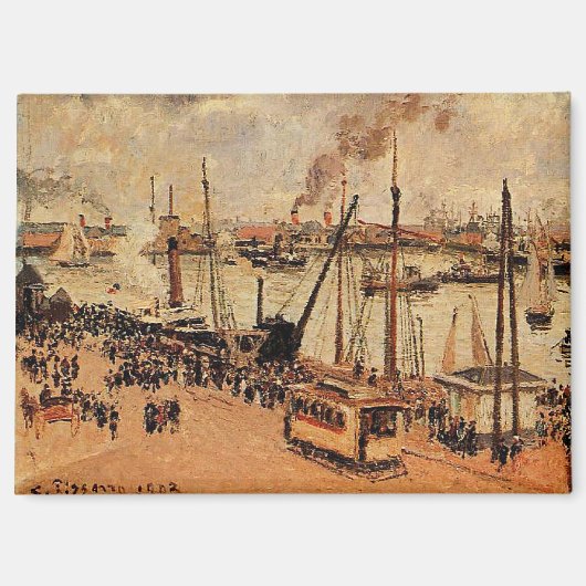 Pissarro - De haven van Le Havre Magneet (Voorkant)