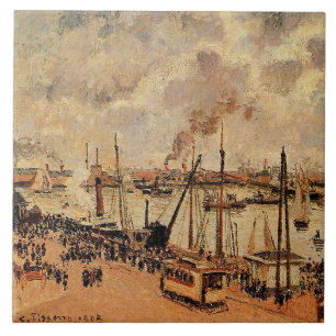Pissarro - De haven van Le Havre Tegeltje
