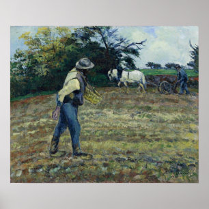 Pissarro - de Sower en de Plowman Poster