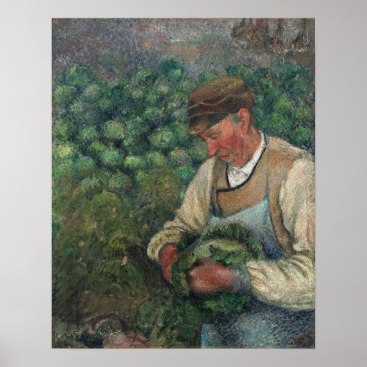 Pissarro - De Tuinman Oude Boer Met Kool Poster (Voorkant)
