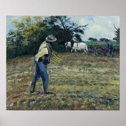 Pissarro - De Zaaiman En De Ploeger Poster (Voorkant)