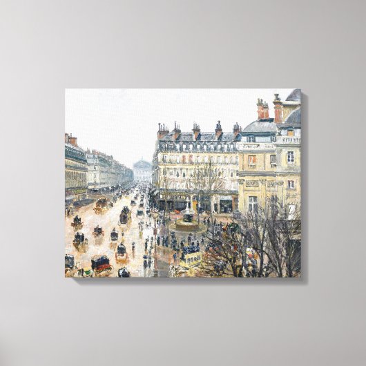 Pissarro - French Theater Square , Paris Canvas Afdruk (Voorkant)