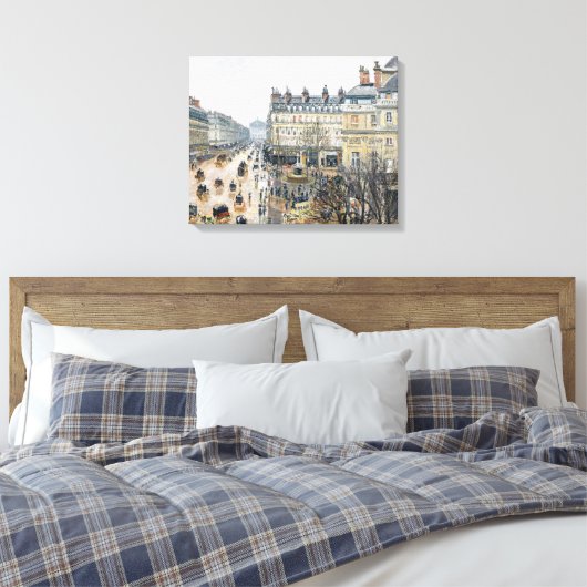 Pissarro - French Theater Square , Paris Canvas Afdruk (Insitu (Slaapkamer))