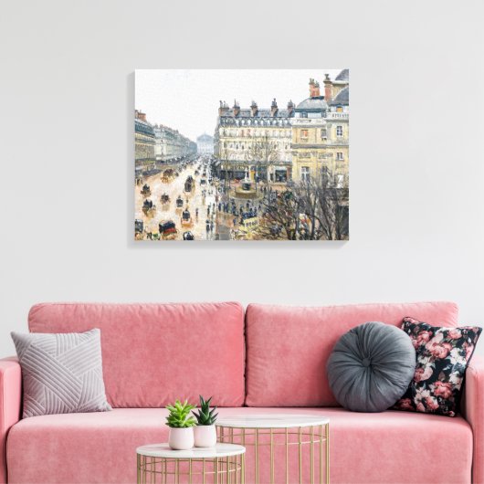 Pissarro - French Theater Square , Paris Canvas Afdruk (Insitu (Woonkamer))