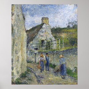 Pissarro - Geplaveide Straat Bij Valhermeil, Auver Poster