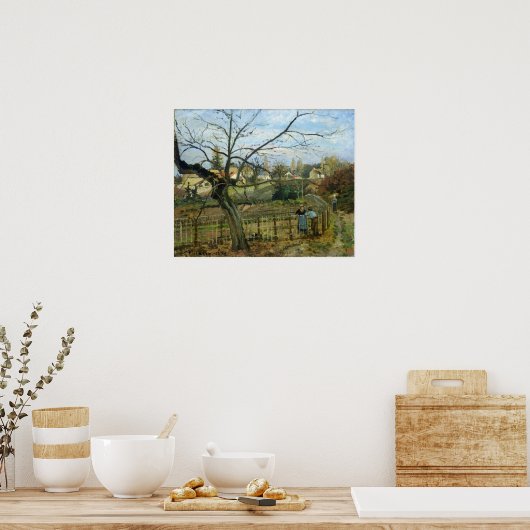 pissarro - gesprek met fence 1872 poster (Keuken)