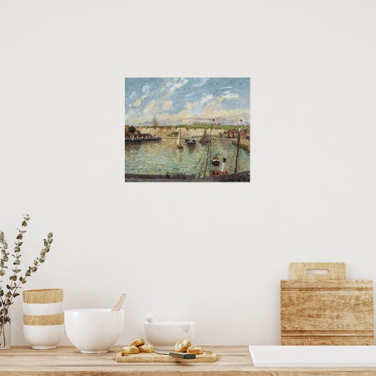 Pissarro - haven van Dieppe vanmiddag zondagse zee Poster (Keuken)