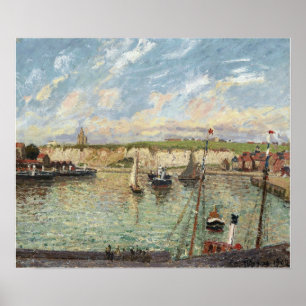 Pissarro - haven van Dieppe vanmiddag zondagse zee Poster