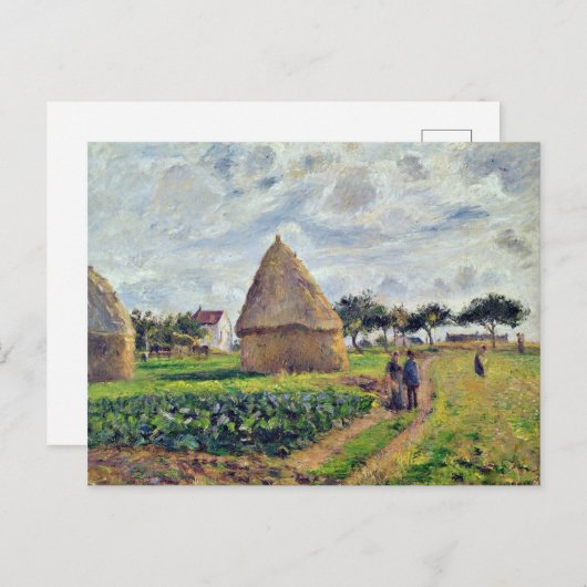 PISSARRO - HAYSTACKS EN CABBAGE PATCH, BRIEFKAART (Voorkant / Achterkant)
