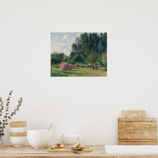 Pissarro - Haystacks Morning Eragny 1899 Poster (Keuken)