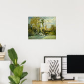 Pissarro - het ganzenmeisje in Montfoucault Poster (Thuiskantoor)