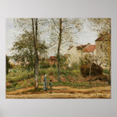 Pissarro - Houses at Bougival (herfst) Poster (Voorkant)